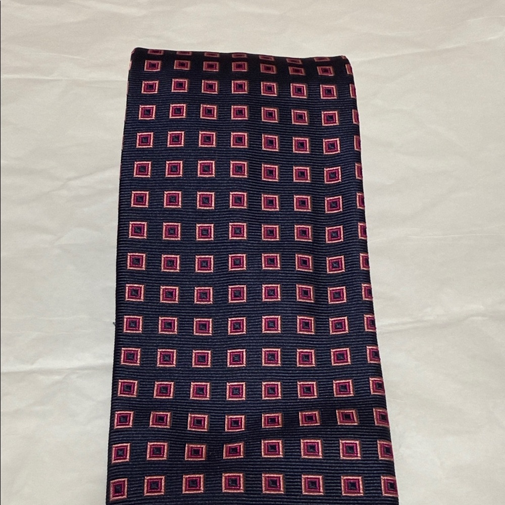 Sartori Geometric Patterned Tie in a Pink and Blue Pattern